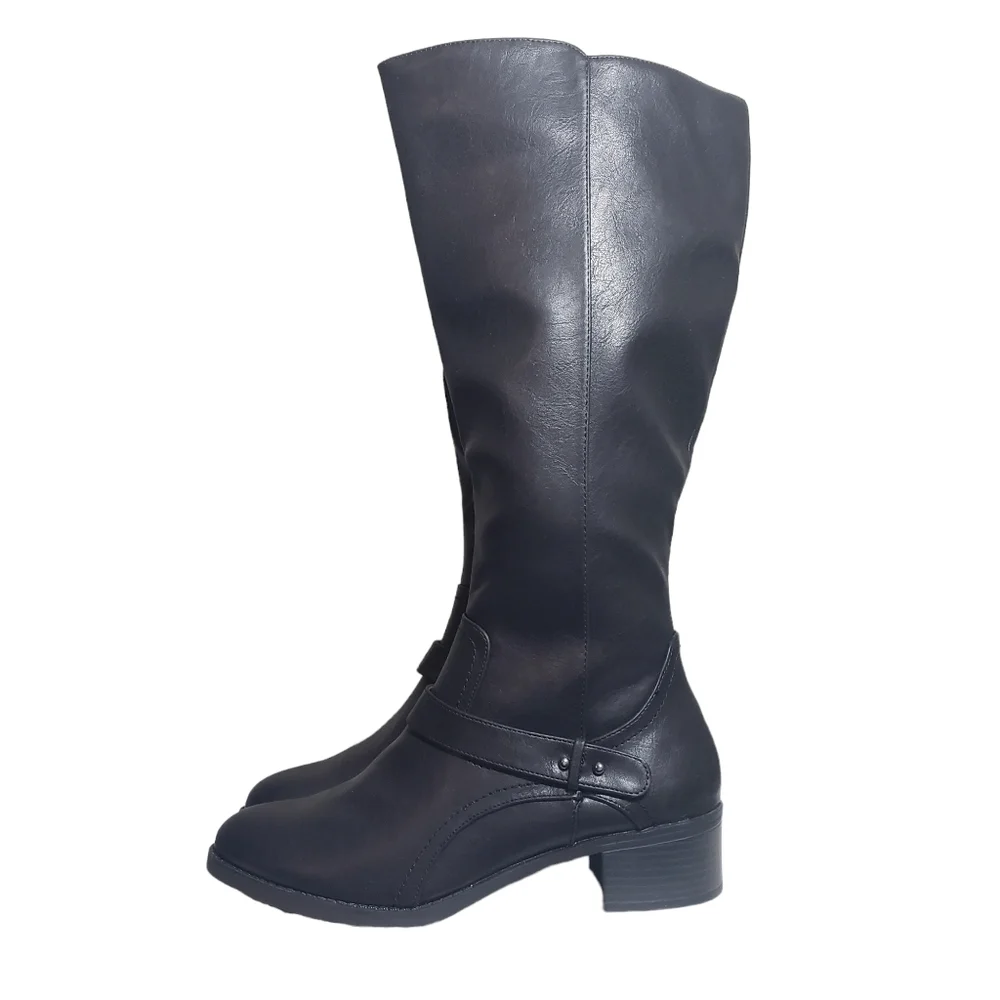 Easy Street Jewel Black Riding Boots Sz 9.5M